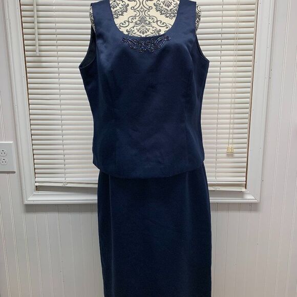 Kasper 2 Piece Skirt Set in Blue Size 16 - Picture 1 of 9